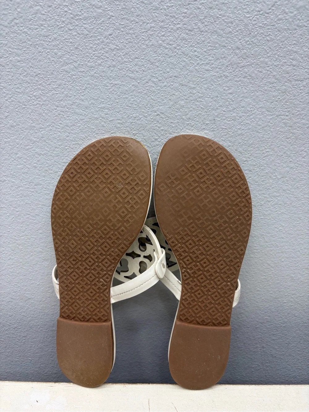 Tory Burch White Leather Miller Sandals Size 9